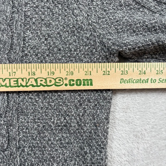 Abercrombie & Fitch Sweater Mens XL Heather Gray Cable Knit Outdoor Wool Blend - Picture 6 of 9